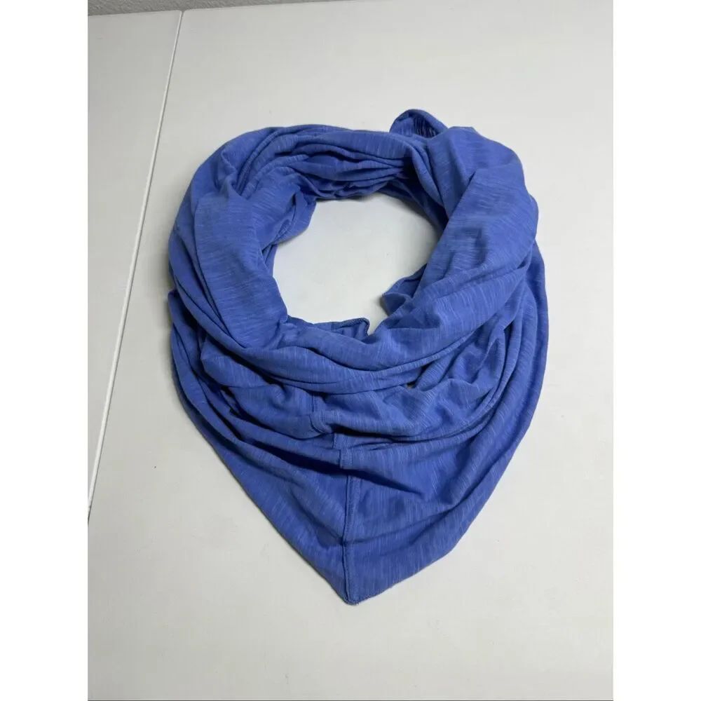 Blue Jersey Knit Infinity Neck Scarf 25”x 72” Cotton Blend See Description